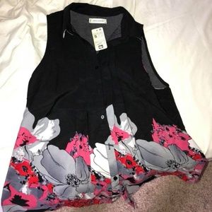 Jon & Anna Sleeveless Swing Dress Shirt NWT Floral